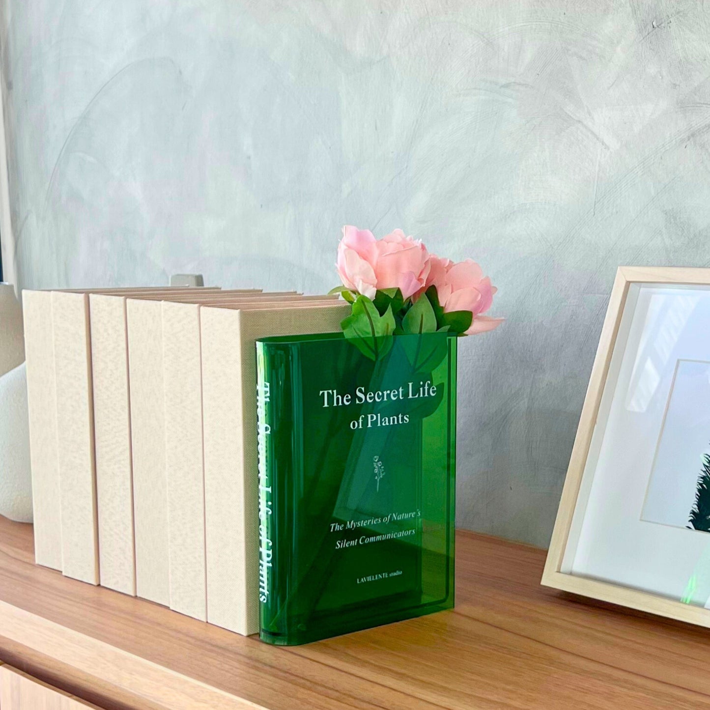 The Secret Life of Plants Acrylic Book Vase Unique Home Decor for Book and Flower Lovers Perfect Gift