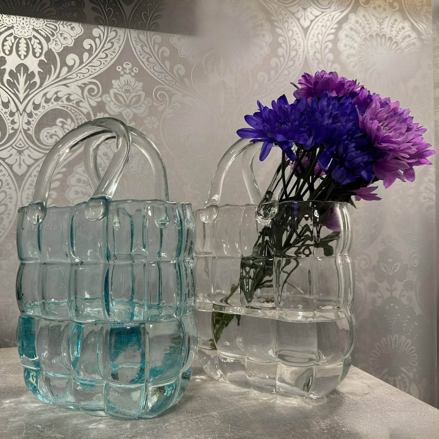 Transparent Bag Decorative Glassvase, Nordic Decor Home Decorer Glass Vase Hydroponic System Flower Arrangement Decorated Vases