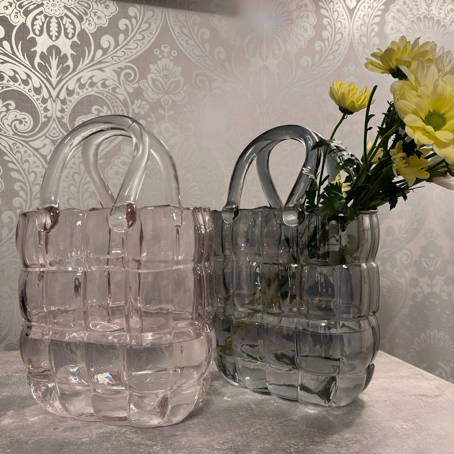 Transparent Bag Decorative Glassvase, Nordic Decor Home Decorer Glass Vase Hydroponic System Flower Arrangement Decorated Vases