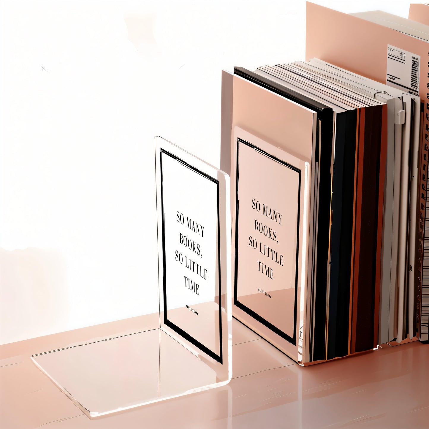 Stylish Acrylic Bookend with Inspirational Quotes Book Holder Perfect for Home and Office Designed for Book Lovers and Readers by LaVieLente