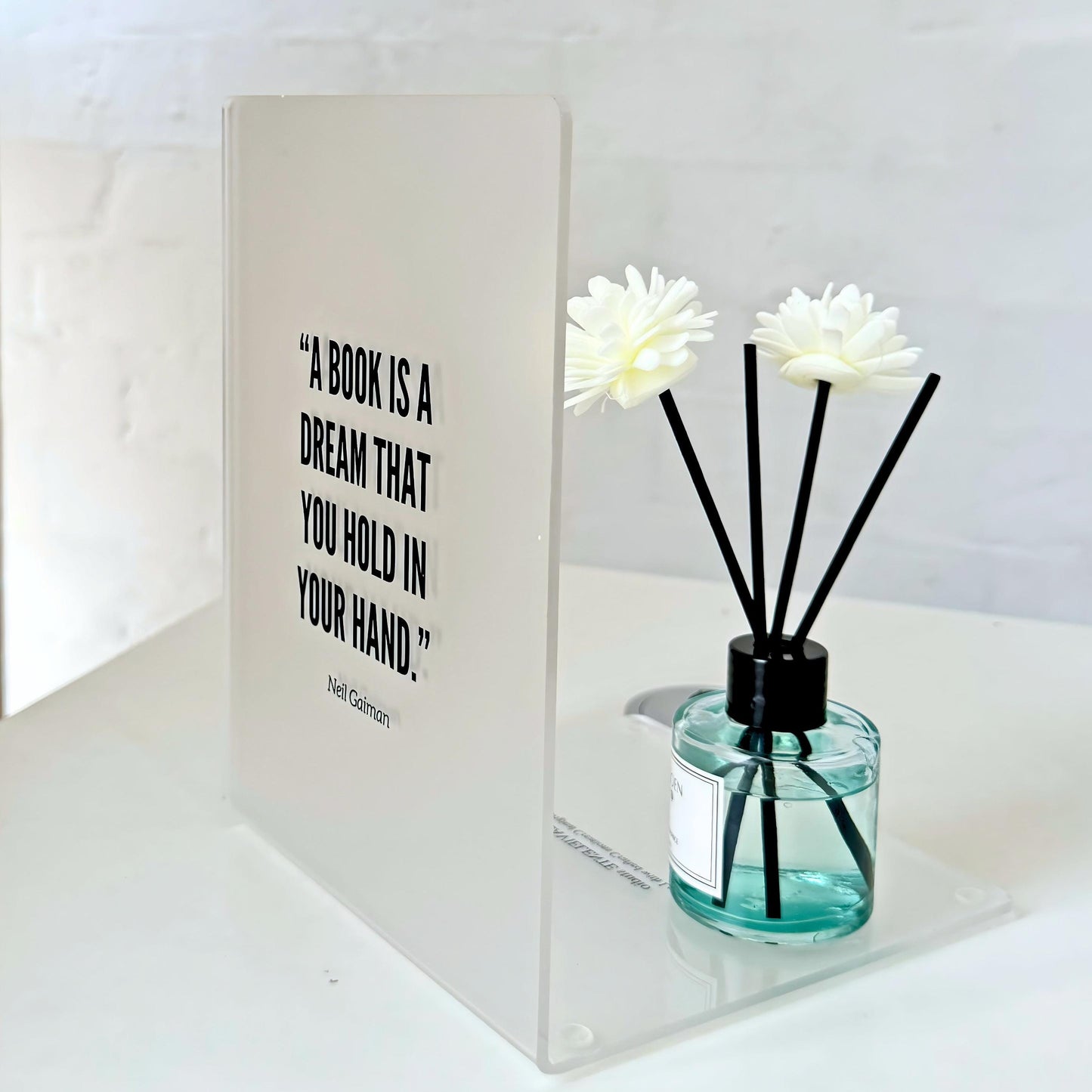 Stylish Acrylic Bookend with Inspirational Quotes Book Holder Perfect for Home and Office Designed for Book Lovers and Readers by LaVieLente