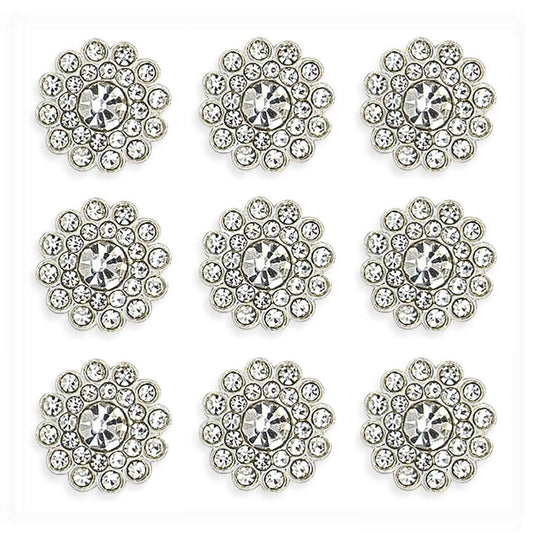 YHOTA 50 pcs Rhinestone Embellishments Crystal Decoration Brooch Button Flatback DIY Craft for Flower Headband Dress Accessory 14mm